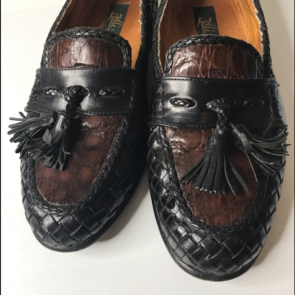 Zelli Mens Italian Leather Tassel Loafers